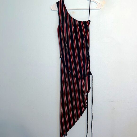 House of Harlow Revolve Arlen Midi Asymmetric Dress in Nike multi stripes party - Picture 3 of 6